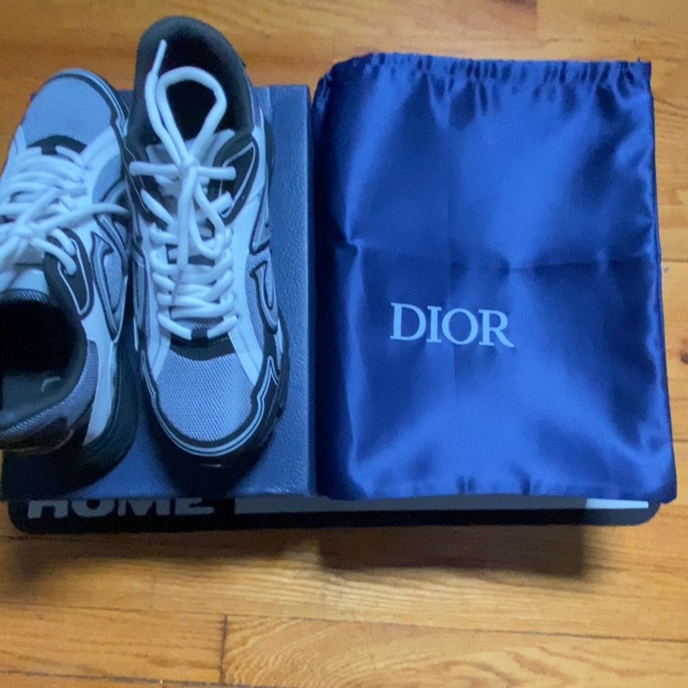 Dior Monochrome Sneakers with Blue Dust Bag